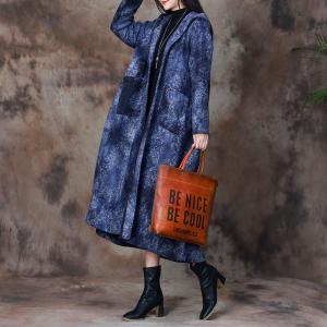 Colors Inking Hooded Coat H-Shape Wool Coat