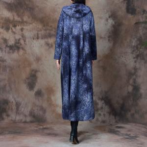 Colors Inking Hooded Coat H-Shape Wool Coat