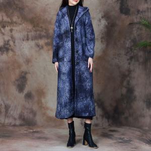 Colors Inking Hooded Coat H-Shape Wool Coat