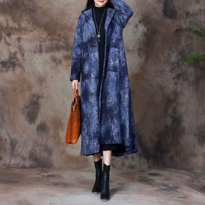 Colors Inking Hooded Coat H-Shape Wool Coat