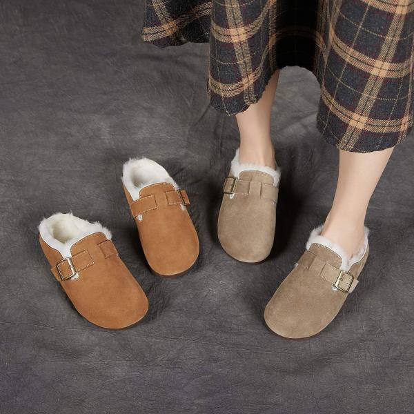 Warm Fleeced Suede Birken Clogs