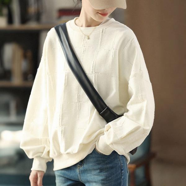 Lantern Sleeves Cotton Oversized Sweatshirt