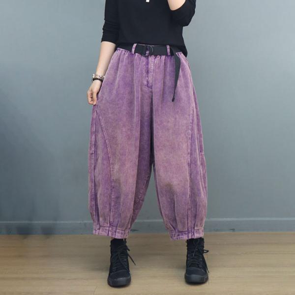 Autumn Corduroy Baggy Carrot Pants for Women