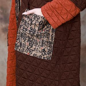 Totem Pockets Bi-Colored Cotton Quilted Coat