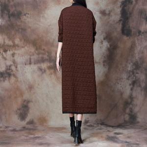 Dark Coffee Patchwork Cotton-Padded Coat