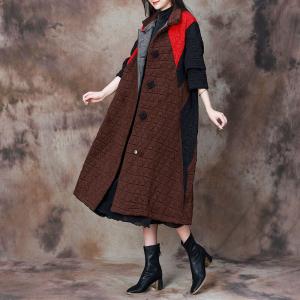 Multi-Colored Cotton Padded  Plus Size Coat