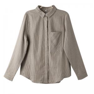 Cotton Long Sleeves Pinstriped Ladies Shirt