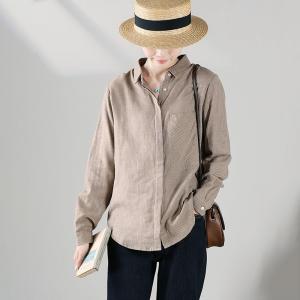 Cotton Long Sleeves Pinstriped Ladies Shirt