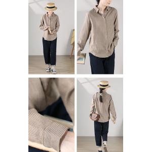 Cotton Long Sleeves Pinstriped Ladies Shirt