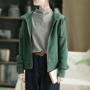 Sports Style Chunky Cotton Hooded Jacket