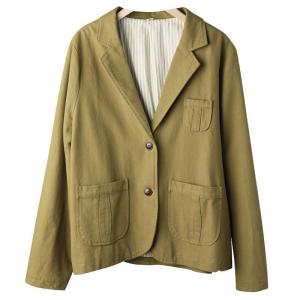 Tailored Collar Cotton Oversized Blazer for Women