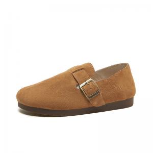 Buckle Suede Leather Slip-On Birken Flats