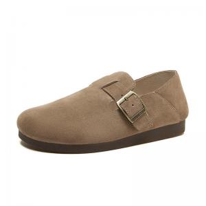 Buckle Suede Leather Slip-On Birken Flats