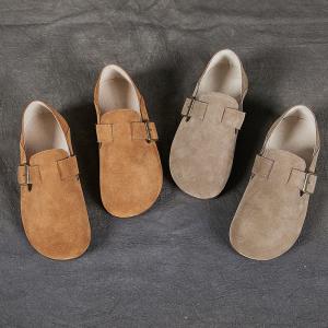 Buckle Suede Leather Slip-On Birken Flats