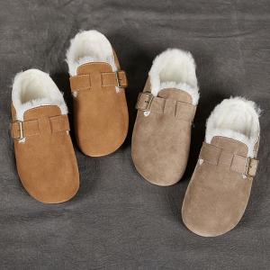 Warm Fleeced Suede Birken Clogs