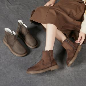 Chunky Heels Winter Fleeced Snow Boots