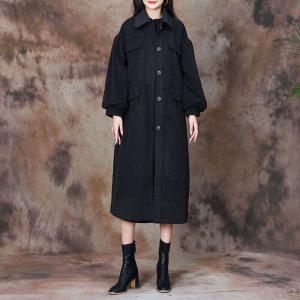 Winter Puff Sleeves Elegant Trench Coat