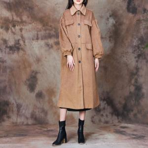 Winter Puff Sleeves Elegant Trench Coat