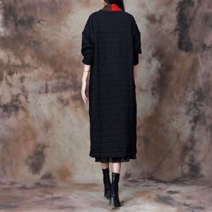 Rose Patchwork Quilted Black Midi Coat