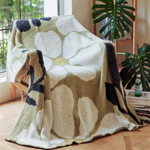 Huge Flowers Patterned Modern Soft Throw