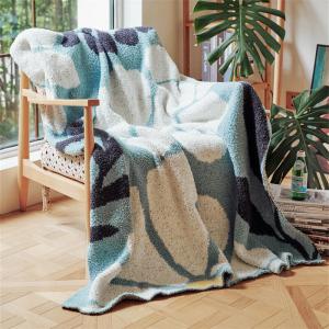 Huge Flowers Patterned Modern Soft Throw