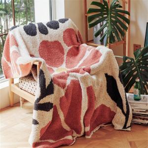 Huge Flowers Patterned Modern Soft Throw