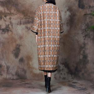 Alpaca Wool Winter Checkered Coat