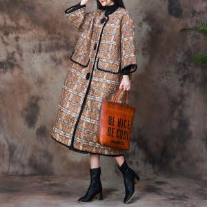 Alpaca Wool Winter Checkered Coat