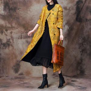 Eastern Chic Frog Buttons Reversible Coat