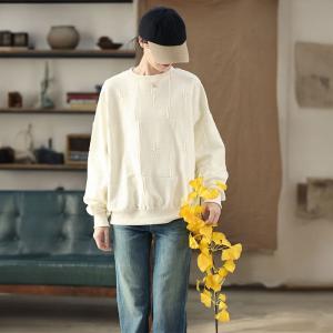 Lantern Sleeves Cotton Oversized Sweatshirt