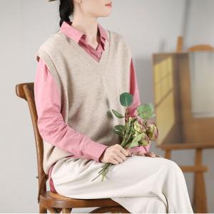 Long Sleeves Plain Casual Cotton Blouse