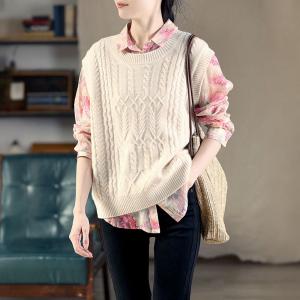 Sheep Wool Chunky Knit Sweater Vest