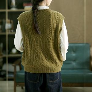 Sheep Wool Chunky Knit Sweater Vest