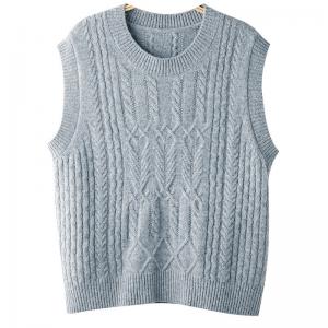 Sheep Wool Chunky Knit Sweater Vest