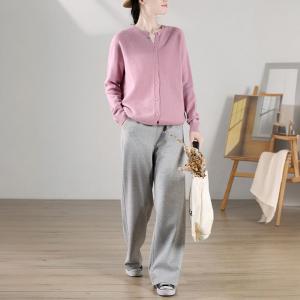 Casual Style Cozy Straight Leg Sweat Pants