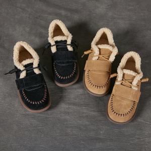Suede Leather Velcro Warm Snow Boots