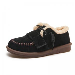 Suede Leather Velcro Warm Snow Boots