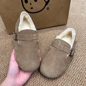 Plush Lined Leather Winter Slip-On Flats