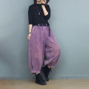 Autumn Corduroy Baggy Carrot Pants for Women