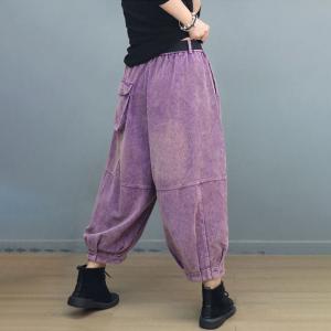 Autumn Corduroy Baggy Carrot Pants for Women