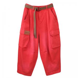 Street Chic Stone Wash Cargo Dad Jeans for Women