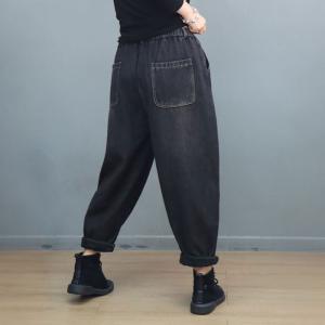 Coffee Pocket Black Fleeced 90s Mom Jeans