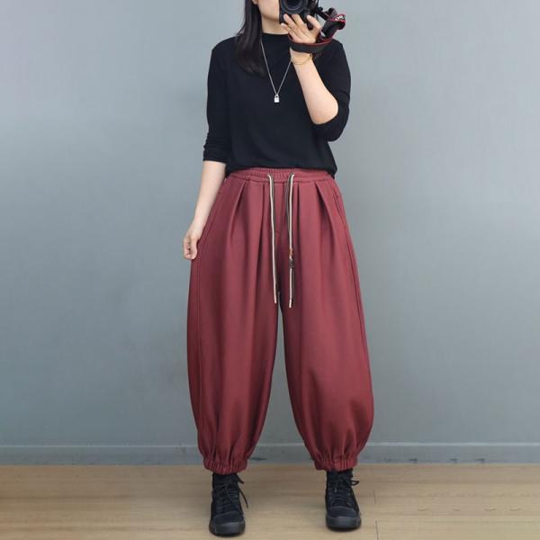 Casual Cotton Fleeced Loose Balloon Pants