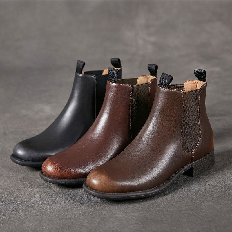 cowhide chelsea boots