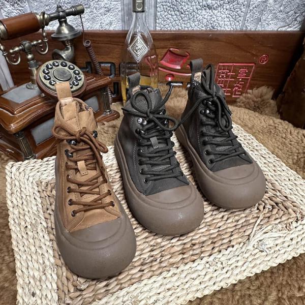 Chunky Shoelaces Side Zip Desert Martin Boots
