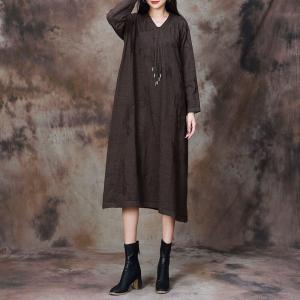 Jacquard Knitting Tassel Jersey Dress