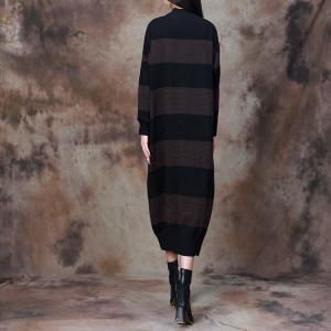 Winter Loose Chunky Striped Jersey Dress