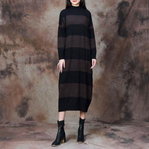 Winter Loose Chunky Striped Jersey Dress