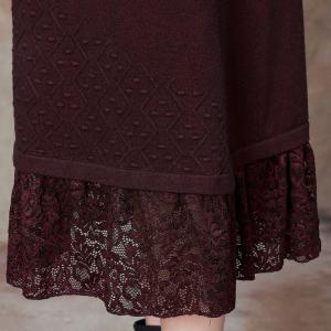 Lace Edge Loose Elegant Sweater Dress