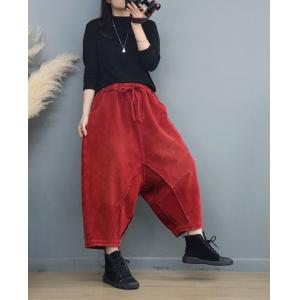 Fleeced Lined Corduroy Pull-On Fisherman Pants